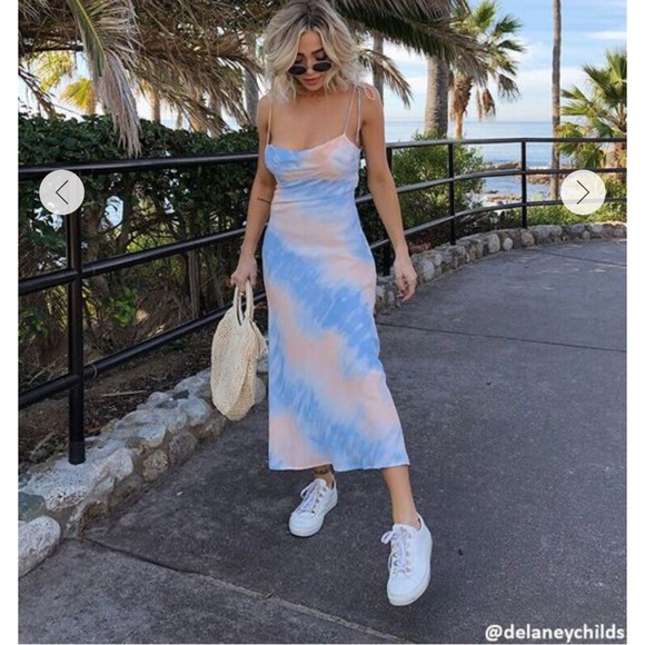 Forever 21 Silky Watercolor Cami Midi Dress - NWT - Picture 5 of 9